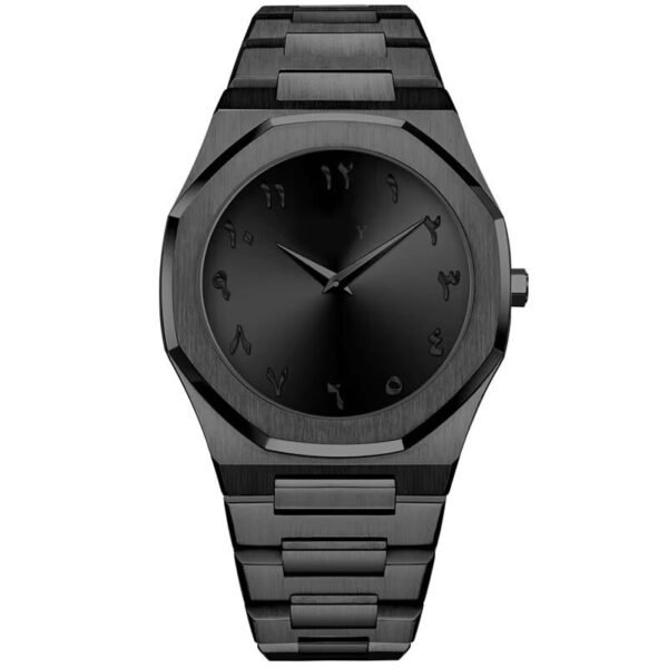 Premium Black Aura Arabic Classy Men's Watch (45gm)-Black