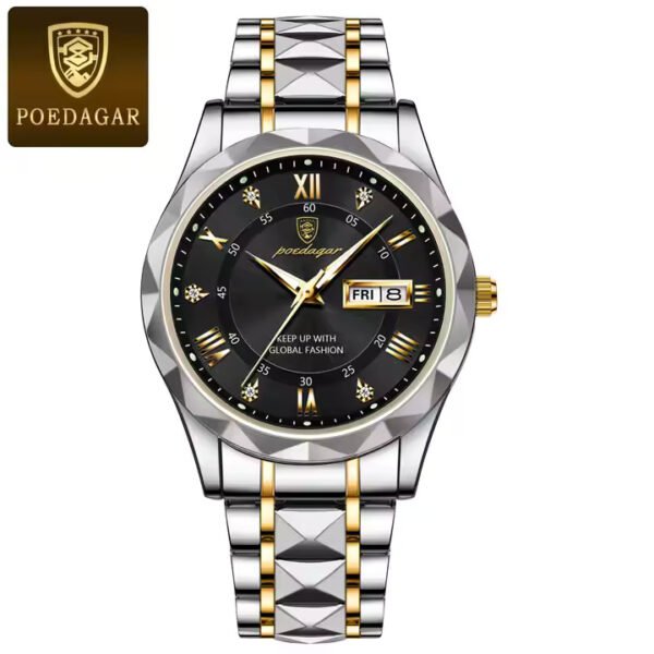 POEDAGAR 615 Premium (সিঙ্গেল লক) Men’s Watch-DBlack