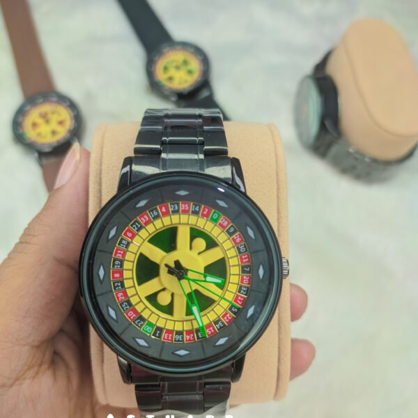 Luxury Casino Rotating Disk Men's Watch-Green Black