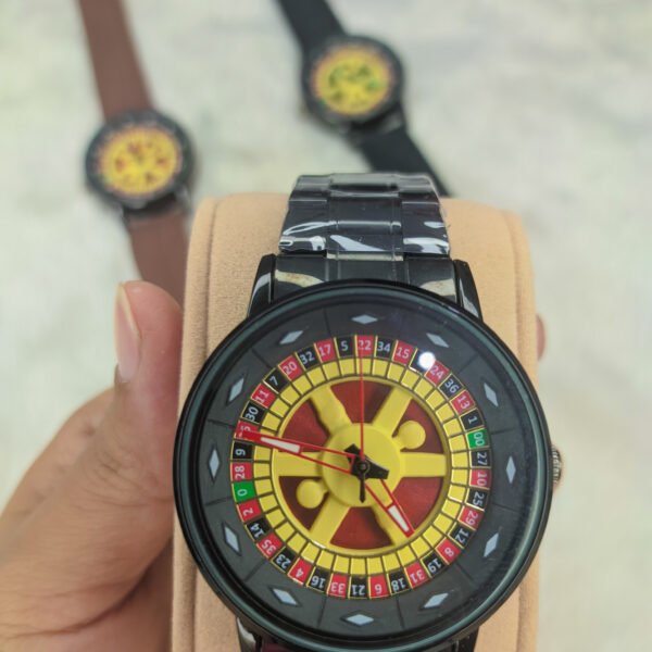 Luxury Casino Rotating Disk Men's Watch-Red Black
